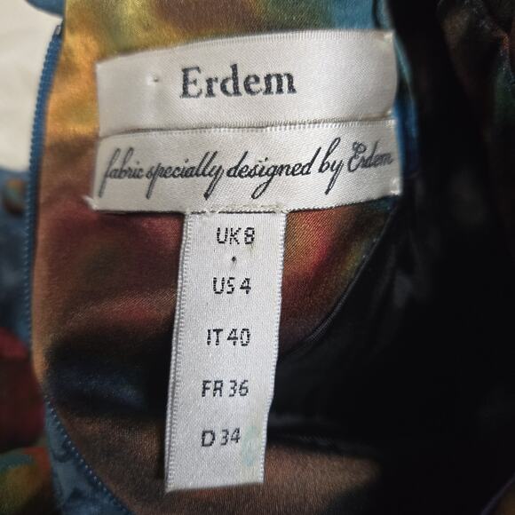 Erdem Midi Dress Womens 4 US Embroiderd Colorful Bolero Designer Runway England - Picture 7 of 11